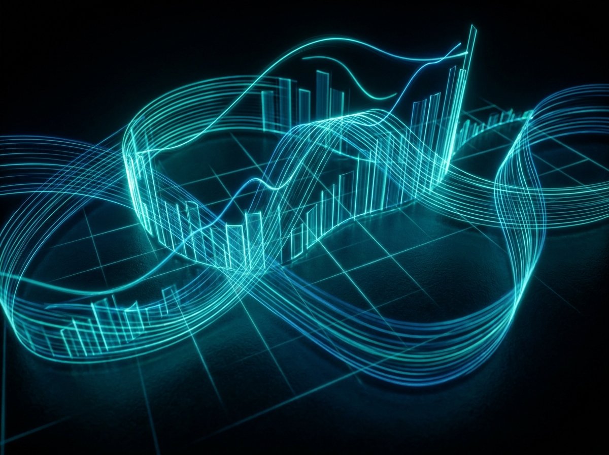 Abstract visualization of connected project analytics and real-time dashboards